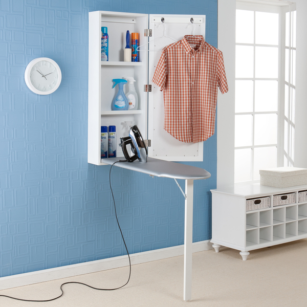 SEI Furniture Wall mounted Ironing Board And Storage Center 4656487 SEI Furniture Wall mounted Ironing Board And Storage Center 4656487