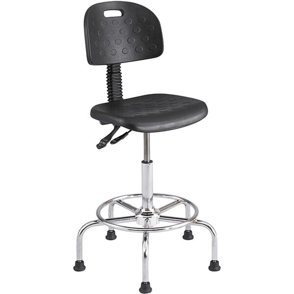 Safco Workfit Deluxe Industrial Chair with Footrest and Pneumatic Height Adjustment - Black