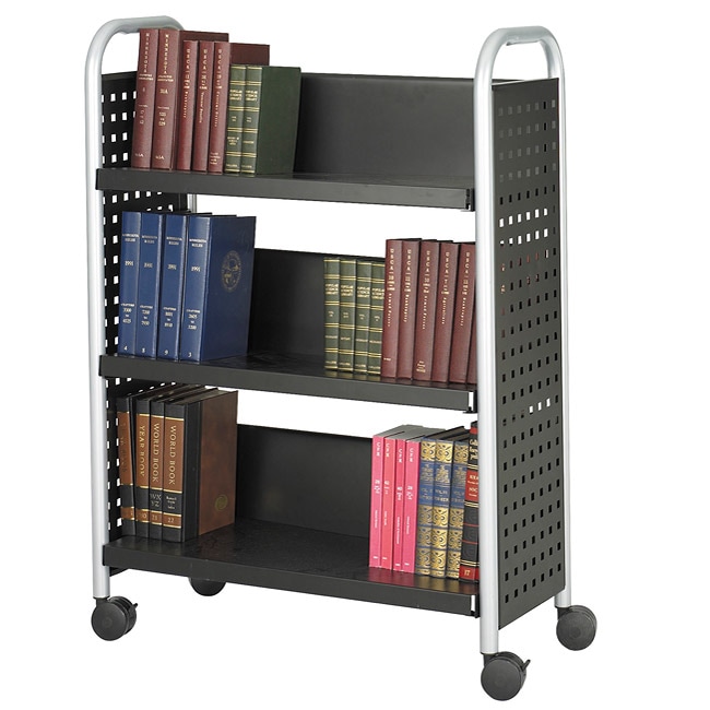 Safco Scoot Single Sided 3 shelf Book Cart