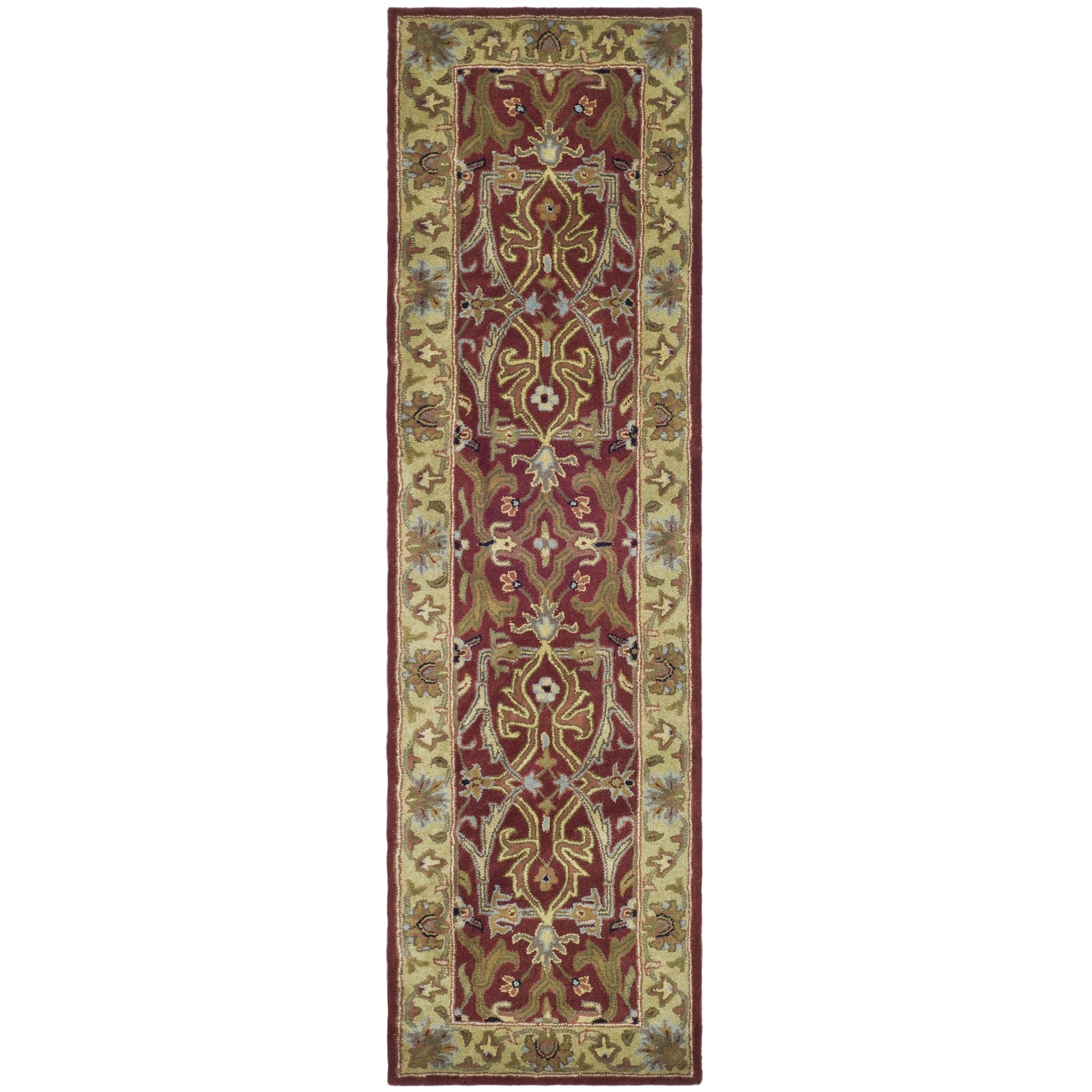 Handmade Heritage Treasures Red/ Gold Wool Runner (23 X 14)