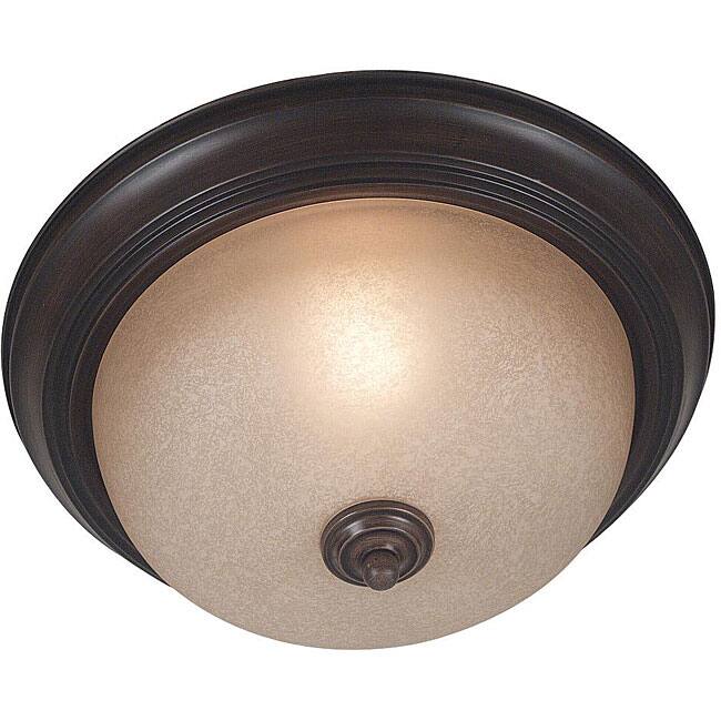 Jubilee One-Light Flush-Mount Ceiling Light with Amber Glass Shade