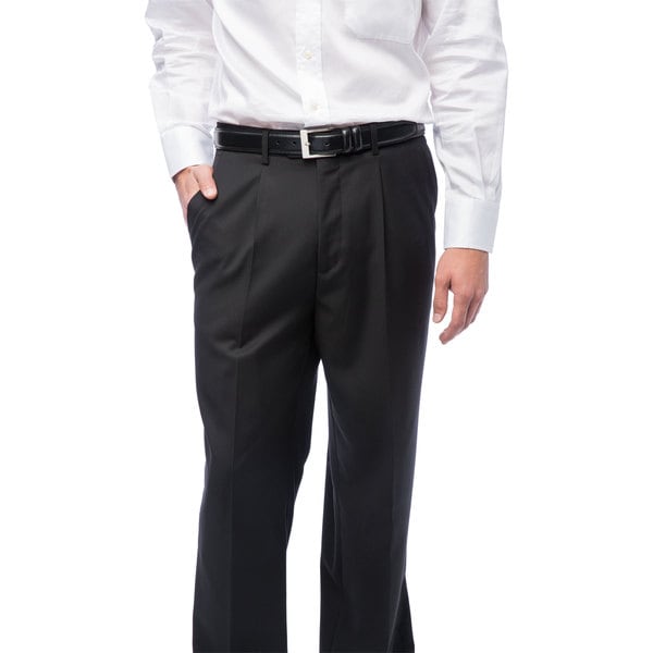 Shop Men's Black Singlepleat Dress Pants On Sale Free Shipping On