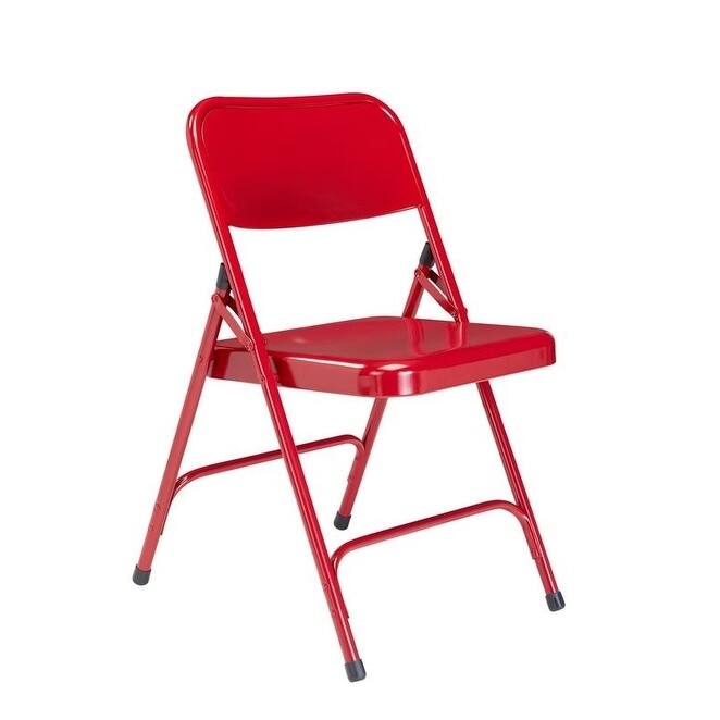 NPS Premium Steel Red Folding Chairs (Pack of 4) - Red