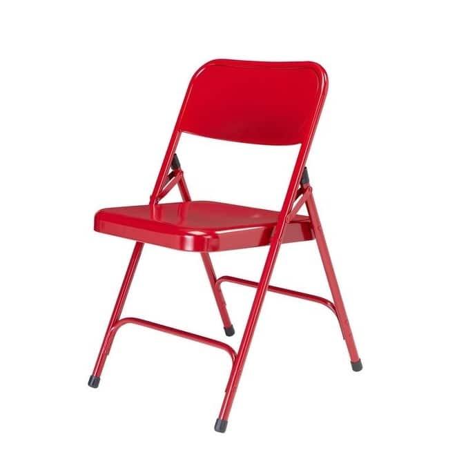 NPS Premium Steel Red Folding Chairs (Pack of 4)