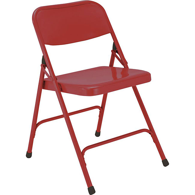 NPS Premium Steel Red Folding Chairs Pack Of 4 L12584204 
