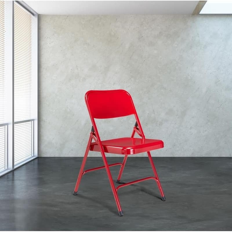 NPS Premium Steel Red Folding Chairs (Pack of 4)