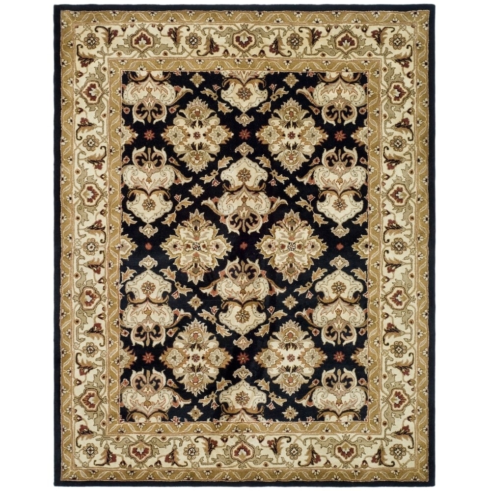 Handmade Heritage Traditions Black/ Ivory Wool Rug (83 X 11)