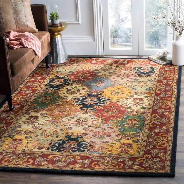 Safavieh Handmade Heritage Timeless Traditional Multicolor/ Burgundy Wool Rug - 8'3 x 11'