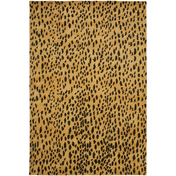 Safavieh Handmade Soho Leopard Skin Beige New Zealand Wool Rug - 6' X 9'