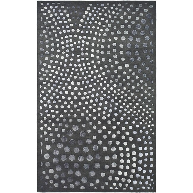 Handmade Soho Deco Wave Dark Grey N. Z. Wool Rug (36 X 56) (Dark greyPattern AbstractTip We recommend the use of a non skid pad to keep the rug in place on smooth surfaces.All rug sizes are approximate. Due to the difference of monitor colors, some rug 
