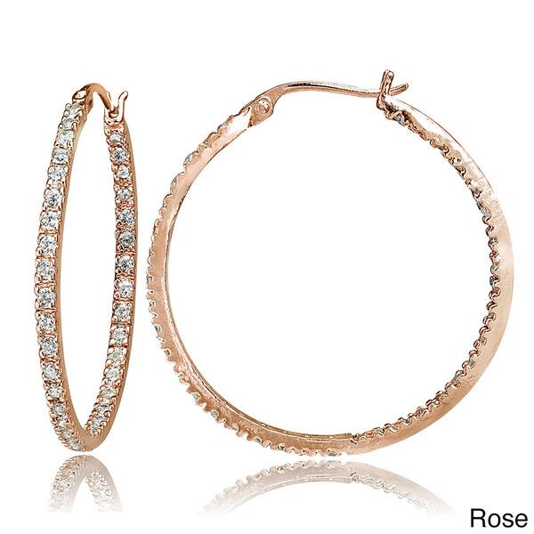 Sonia Jewels 14k Yellow Gold Earrings Triple Cubic Zirconia CZ Huggie Hoop Sonia Jewels 14k Yellow Gold Earrings Triple Cubic Zirconia CZ Huggie Hoop
