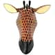 Hand-carved Wood African Giraffe Mask , Handmade In Kenya - Red - On 