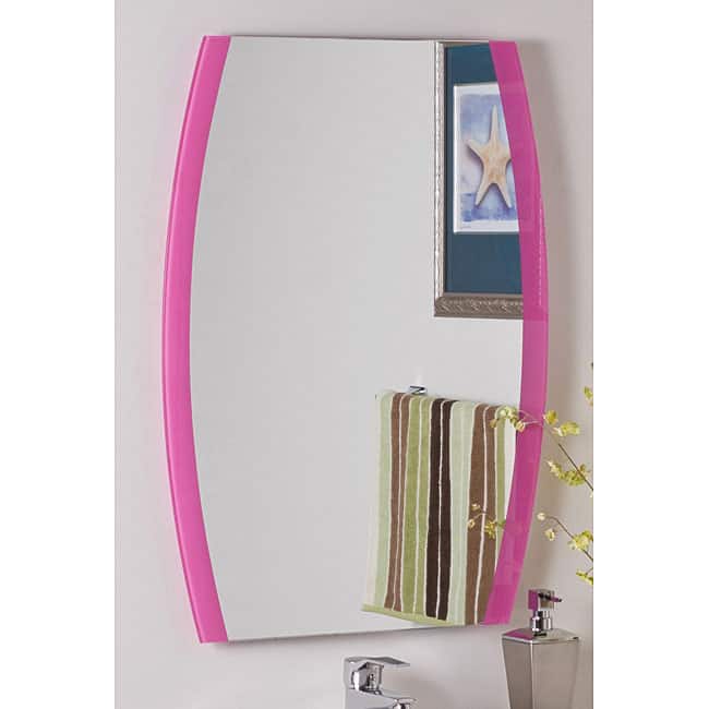 Paula's Pink Frameless Wall Mirror