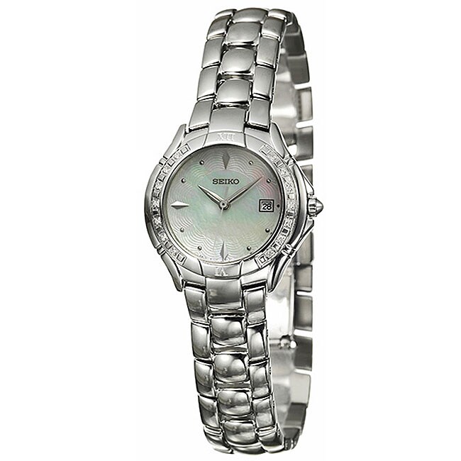 Shop Seiko Women's Diamond Stainless Steel Case Watch - Free Shipping ...