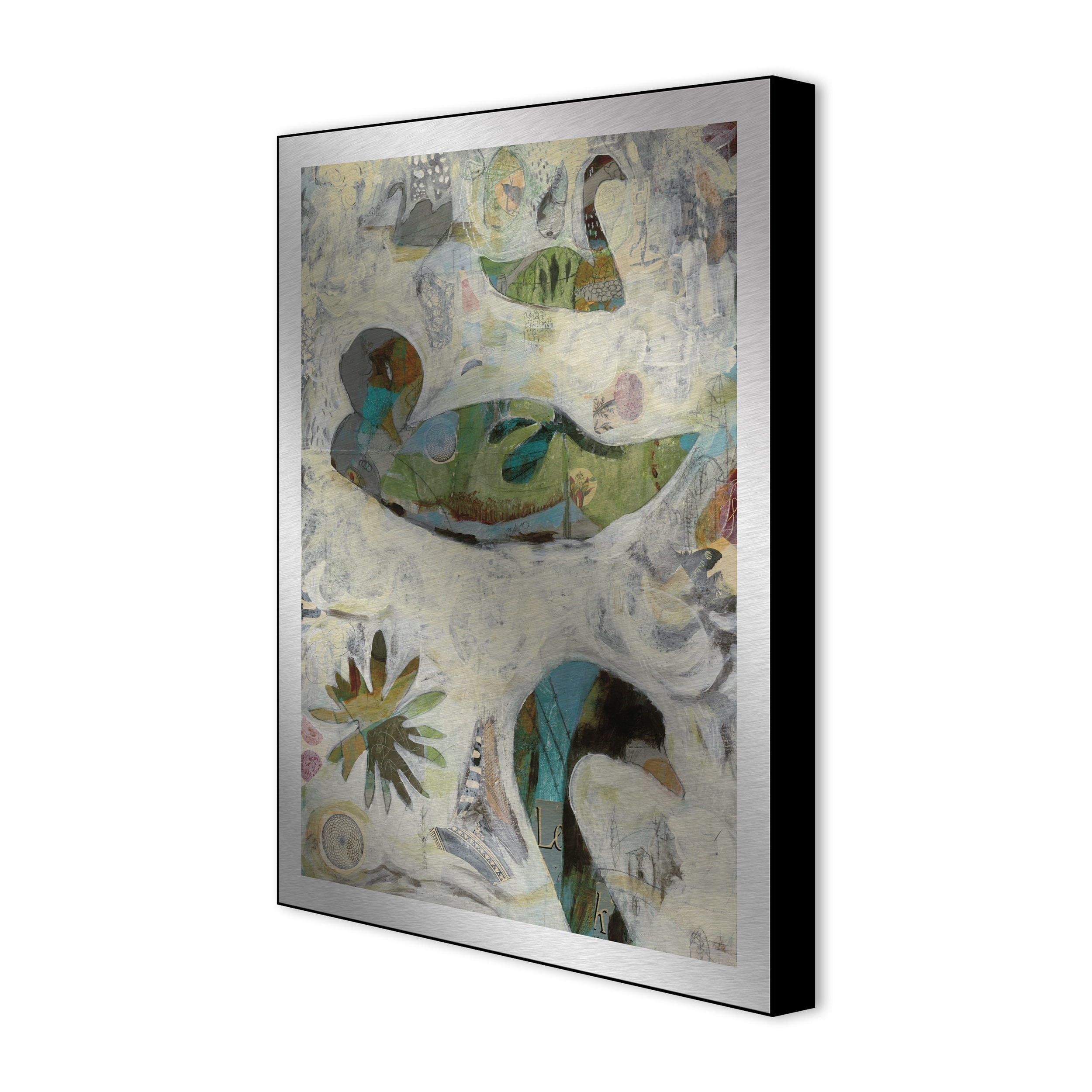 Judy Paul Pond Ii Framed Art On Metal (LargeSubject BirdsProduct Type Framed Metal ArtImage size 16 inches tall x 22 inches wide1 inch borderOuter dimensions 18 inches tall x 24 inches wide )
