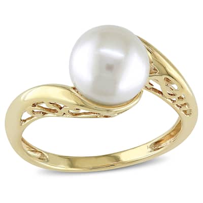 Miadora 10k Yellow Gold Cultured Freshwater Pearl Ring (8-8.5 mm)
