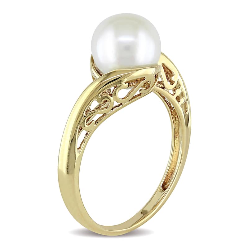 Miadora 10k Yellow Gold Cultured Freshwater Pearl Ring (8-8.5 mm)