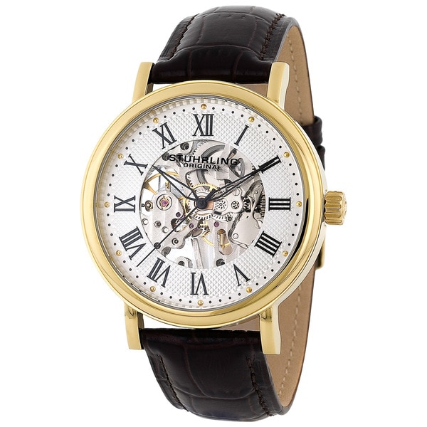 Stuhrling Original Mens Montague Skeleton Mechanical Hand Wind