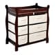 preview thumbnail 8 of 19, Sleigh Style Baby Changing Table with Six Baskets Cherry/Ecru Baskets