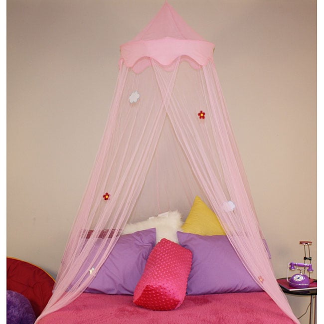 baby pink bed canopy