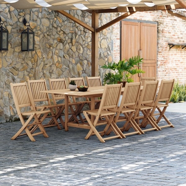 Tottenville 11-piece Teak Dining Set by Havenside Home. Opens flyout.