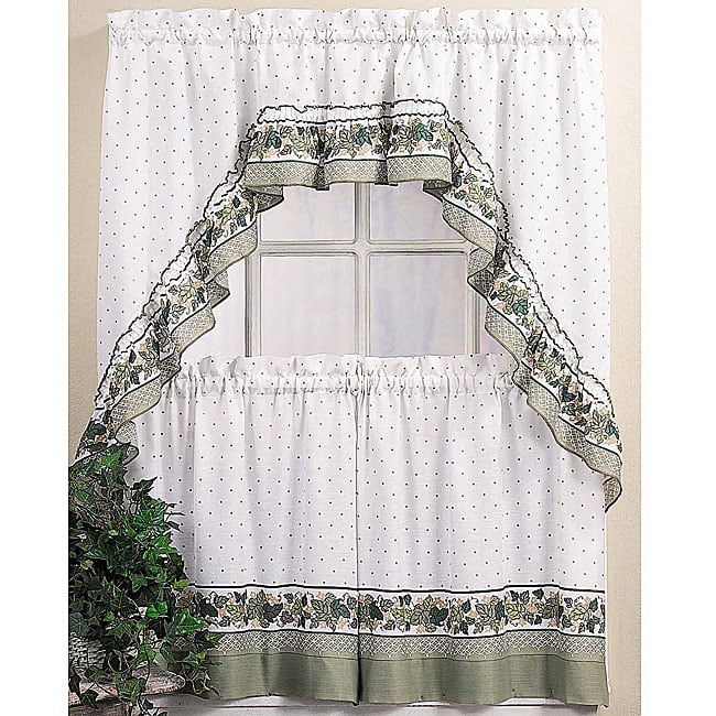 Cottage Ivy 36 inch Tier Curtain/ Swag Set