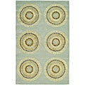 Safavieh Handmade Deco Explosions Light Blue N. Z. Wool Rug - 7'6 x 9'6