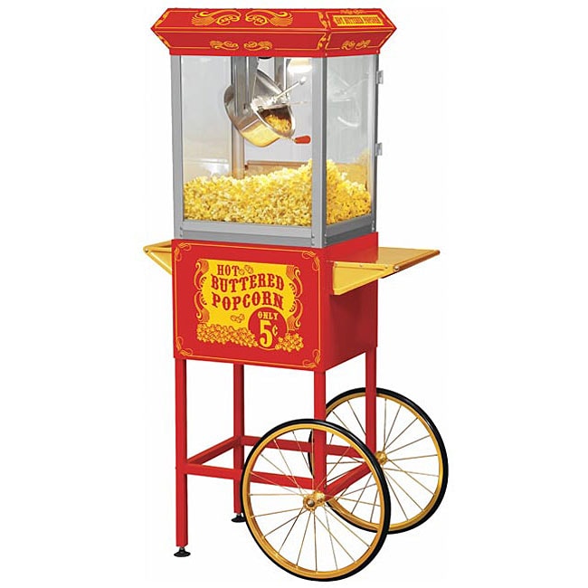 8 oz popcorn machine with cart