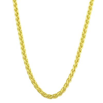Fremada 18k Yellow Gold 18-inch Round Wheat Chain (0.8 mm)