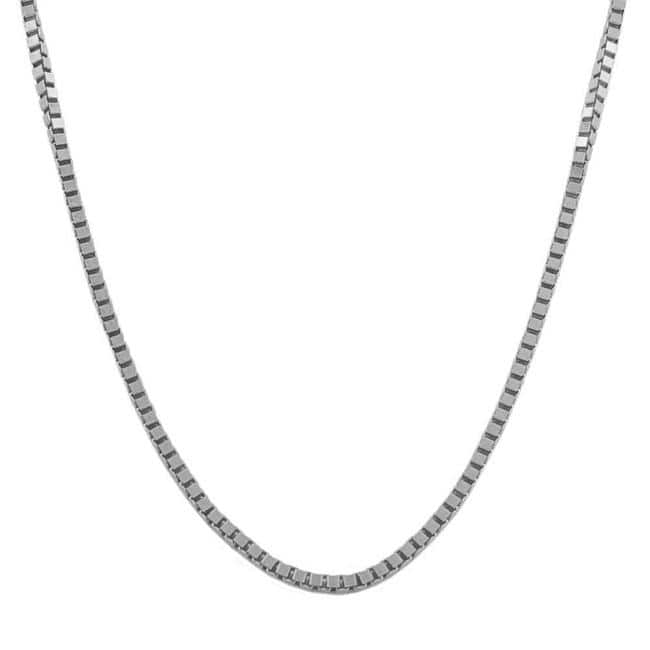 Fremada 18k White Gold Box Chain (16 inches to 20 inches)