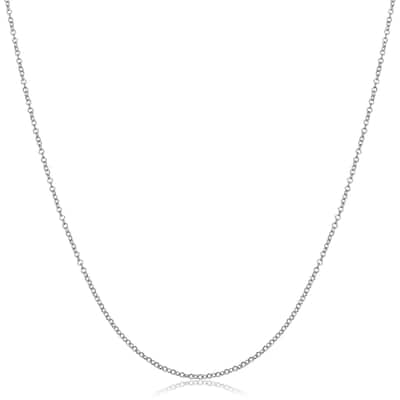 Fremada 18k White Gold 1 millimeter Rolo Chain Necklace (16 or 18 inches)