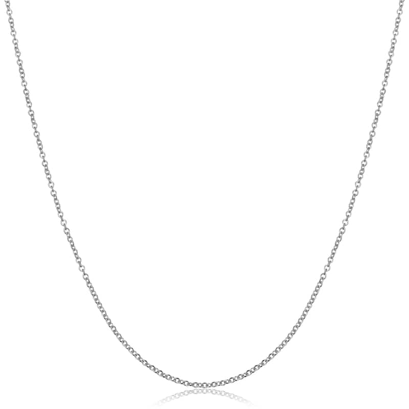 Fremada 18k White Gold 1 millimeter Rolo Chain Necklace (16 or 18 inches)