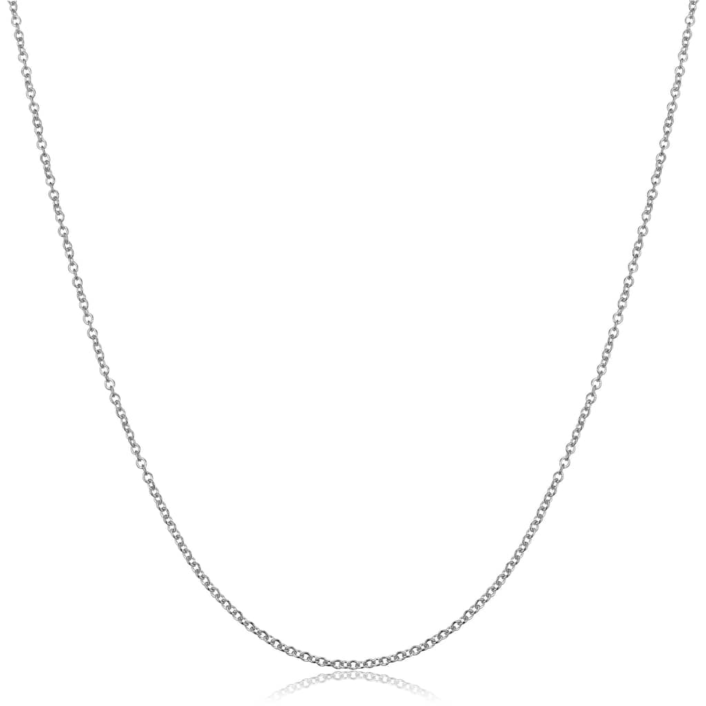 Fremada 18k White Gold 1 millimeter Rolo Chain Necklace (16 or 18 inches)