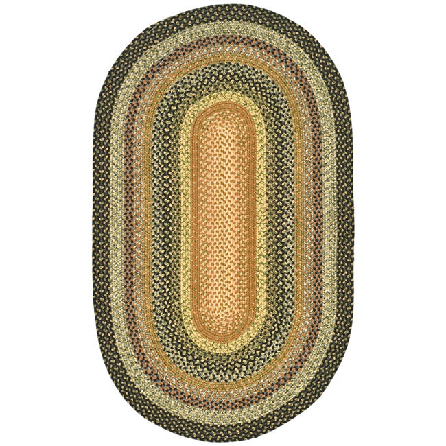 Hand woven Indoor/outdoor Reversible Multicolor Braided Rug (3 X 5 Oval)