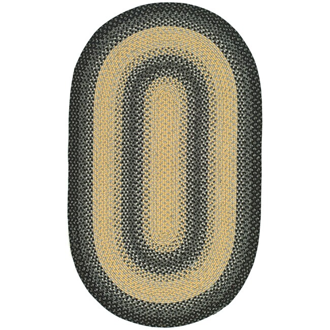 Hand woven Reversible Multicolor Braided Rug (3 X 5 Oval)