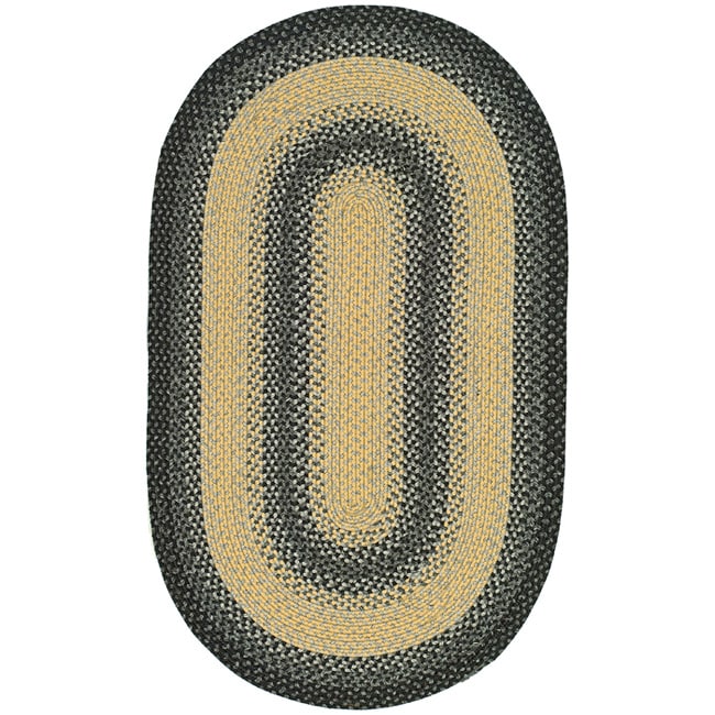 Hand woven Reversible Multicolor Braided Rug (8 X 10 Oval)
