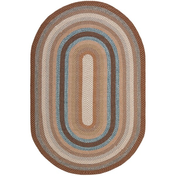 Safavieh Hand-woven Reversible Brown Braided Rug - 8' x 10' Oval