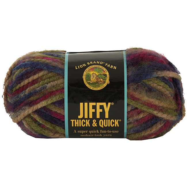 Lion Brand Jiffy Thick and Quick 5 oz Berkshires Yarn (BerkshiresKnit gauge 8 stitches=4 inches (10 cm), with size 17 needles100 percent acrylicHand washMade in TurkeyThis yarn is dye lotted. We recommend that you order enough to complete your project, a