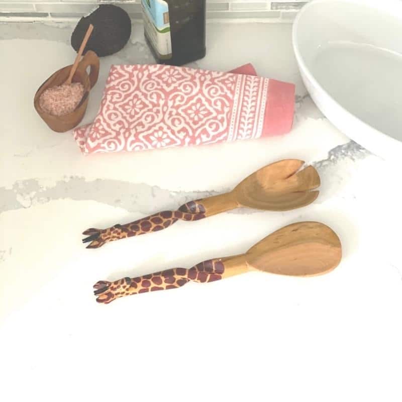 Handmade Wood 11-inch Salad Servers, Set of 2 (Kenya)