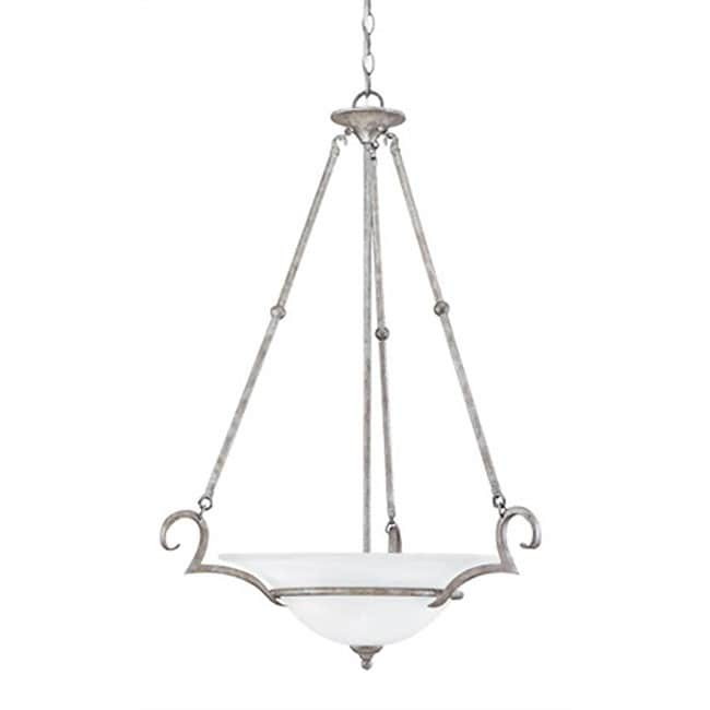 Dalton Silver Slate Finish 3 light Inverted Pendant