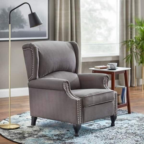 Simple Living Upholstered Wing Recliner - Overstock - 4692750