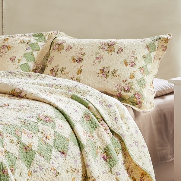 Greenland Home Fashions Bliss Ivory 100 Cotton Authentic Patchwork Pillow Shams Set of 2 multi color On Sale Bed Bath Beyond 4692779