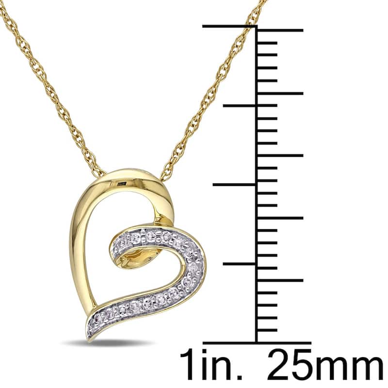Miadora 10k Yellow Gold Diamond Heart Necklace
