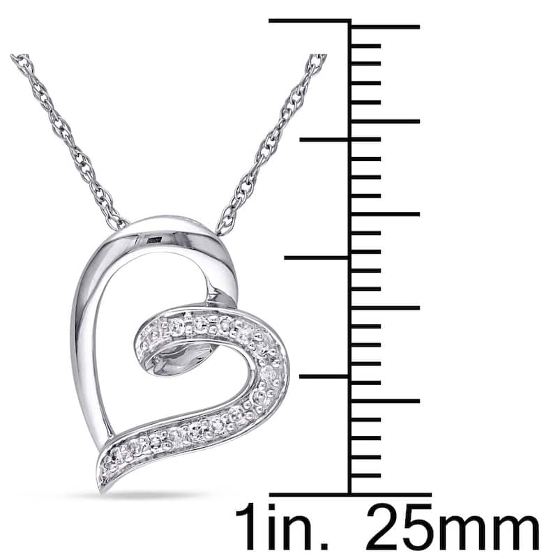 Miadora 10k White Gold Diamond Accent Open Heart Necklace