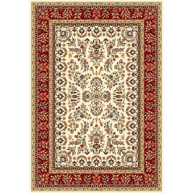Lyndhurst Collection Ivory/ Red Rug (4 X 6)