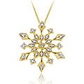 DB Designs 18k Gold over Sterling Silver Diamond Accent Snowflake Necklace