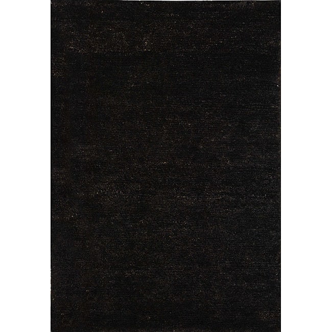 Hand knotted Vegetable Dye Solo Liquorice Hemp Rug (5 X 8)