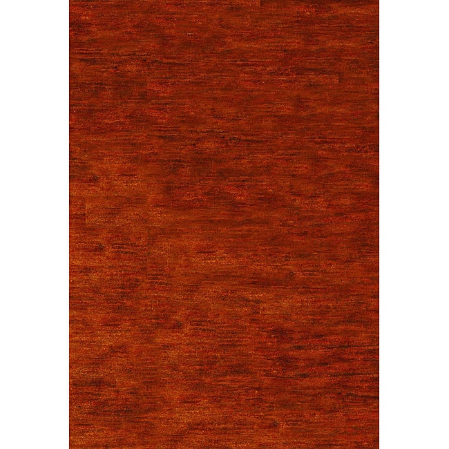 Hand knotted Vegetable Dye Solo Rust Hemp Rug (3 X 5)