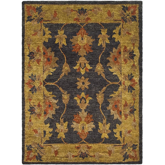 Hand knotted Heirloom Charcoal Jute Rug (4 X 6)