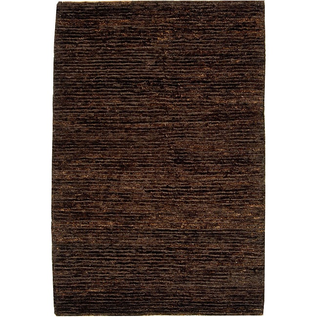 Hand knotted All natural Earth Brown Hemp Rug (3 X 5)